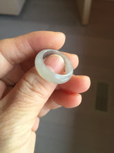 Load image into Gallery viewer, Size 8-8 3/4 100% natural type A icy watery black purple gray jadeite jade band ring PA207