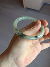 Load image into Gallery viewer, 51.5mm certified 100% natural Type A light green yellow with floating seaweed round cut jadeite jade bangle BM64-6613