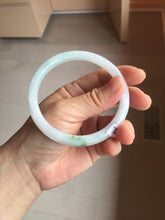 Load image into Gallery viewer, 60.4mm Certified Type A 100% Natural light green white purple round cut jadeite Jade bangle B259-3206