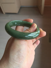 Load image into Gallery viewer, 56mm certified 100% natural Type A oliy dark green(油青) brown jadeite jade bangle BS101-4047