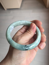 Load image into Gallery viewer, 57mm certified Type A 100% Natural light green gray Jade jadeite bangle BS116-6634