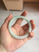 Load image into Gallery viewer, 57mm Certified type A 100% Natural sunny green/white round cut Jadeite bangle BN77-9819