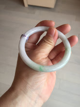 Load image into Gallery viewer, 56mm Certified Type A 100% Natural light green purple(春带彩) round cut jadeite Jade bangle AA81-4938