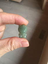 Load image into Gallery viewer, Type A 100% Natural oily dark green/light green/purple/white jadeite jade cat kitty pendant PD200