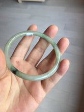 Load image into Gallery viewer, 56mm Certified Type A 100% Natural sunny green/black/gray with dark green floating flowers slim round cut Jadeite bangle PD78-5771