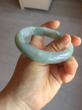 Load image into Gallery viewer, 57.5mm certified type A 100% Natural icy watery light green/purple/white chubby Jadeite jade bangle PF77-1315