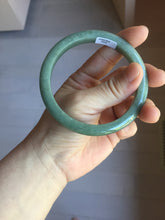 Load image into Gallery viewer, 61.2mm certified type A 100% Natural dark green gray Jadeite jade bangle PJ47-2858