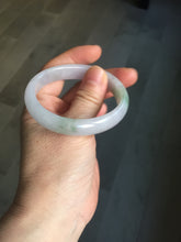 Load image into Gallery viewer, 50mm certified 100% natural Type A icy watery light green purple oval jadeite jade bangle PB208-2840