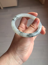 Load image into Gallery viewer, 54.7mm certified Type A 100% Natural icy watery light green with green floating flowers round cut Jadeite Jade bangle BK136-7343