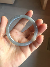 Load image into Gallery viewer, 53.2mm Certified 100% Natural gray black(灰冰) flat round cut nephrite jade bangle HN33-9075