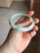 Load image into Gallery viewer, 54.2mm certified 100% natural Type A sunny green gray purple carved and golden-painted round cut jadeite jade bangle PJ65