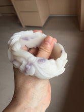 Load image into Gallery viewer, 55.5mm 100% natural pink red brown beige carved Goldern fish and lotus (金玉满堂) Quartzite (Shetaicui jade) bangle SY127