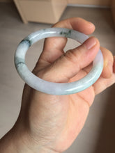 Load image into Gallery viewer, 53.3mm Certified Type A 100% Natural light green purple with green floating flowers round cut Jadeite bangle PB169-4722