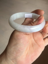 Load image into Gallery viewer, 50.5mm Certified Type A 100% Natural light purple/white oval shape Jadeite Jade bangle BK128-0257