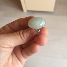 Load image into Gallery viewer, 100% natural type A icy watery green dark green four-prong jadeite jade ring group AA91