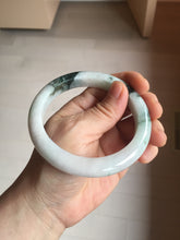 Load image into Gallery viewer, 60.5mm Type A 100% Natural sunny green/light white/purple chubby Jadeite Jade bangle with defects PJ60-1265