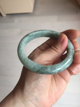 Load image into Gallery viewer, 55.2mm certified Type A 100% Natural dark green gray Jadeite Jade bangle PJ88-6650
