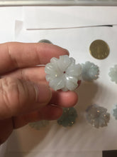 Load image into Gallery viewer, Type A 100% Natural light green/white/purple jadeite Jade flower Pendant PB47