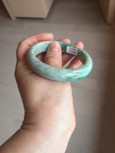 Load image into Gallery viewer, 55.8mm certified type A 100% Natural sunny green gray jadeite jade bangle BS31-4416