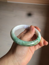 Load image into Gallery viewer, 59.7mm Certified 100% natural type A sunny green white/light purple jadeite jade bangle Z137-5420