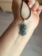 Load image into Gallery viewer, 100% natural type A icy watery light green blue gray Guatemala jadeite little Calf Pendant to the Heart pendant PE28