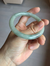 Load image into Gallery viewer, 55.5mm Certified type A 100% Natural light green gray round cut Jadeite bangle PD43-9583