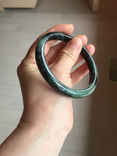 Load image into Gallery viewer, AllaboutjadeCanada.com only 61.8mm type A 100% Natural dark green black MoCui(墨翠) Jadeite bangle PC195