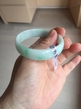 Load image into Gallery viewer, 52mm certified Type A 100% Natural sunny green white(白底青) thin style Jadeite jade bangle AZ160-1594