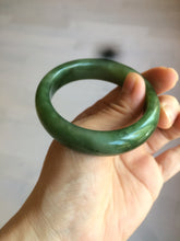 Load image into Gallery viewer, 52.7mm 100% Natural dark green/black nephrite Jade (碧玉) bangle HF36