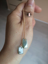 Load image into Gallery viewer, 100% Natural icy watery deep sea blue/green/gray safe and sound dangling Guatemala jadeite Jade earring Q125