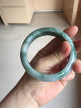 Load image into Gallery viewer, 57.5mm certified 100% natural Type A light green/purple/white chubby jadeite jade bangle R59-1301