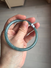 Load image into Gallery viewer, 60mm Certified Type A 100% Natural dark green/blue/gray with Guatemala slim round cut Jadeite bangle PE52-7052