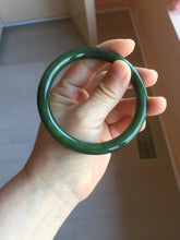 Load image into Gallery viewer, 59.7mm certified 100% Natural dark green/black nephrite (碧玉) bangle HN151-0527