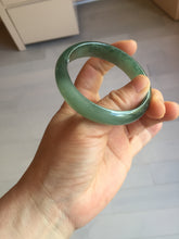 Load image into Gallery viewer, 49mm Certified Type A 100% Natural Oily Dark Green Gray Black Oval Jadeite Jade Bangle PC205-7682