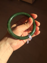 Load image into Gallery viewer, 60.7mm certified 100% Natural dark green/black round cut nephrite (碧玉) bangle HN67-9138