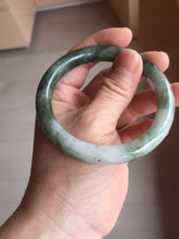 Load image into Gallery viewer, 56.6mm certified 100% natural Type A dark green(油青) gray round cut jadeite jade bangle H164-6009