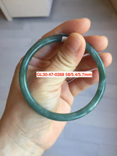 Load image into Gallery viewer, 55-62mm Certified type A 100% Natural dark green/blue/black slim round cut Guatemala Jadeite bangle(different size with defects) group GL30
