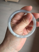 Load image into Gallery viewer, 53.7mm certified 100% Natural icy watery white gray nephrite bangle HN158-9155