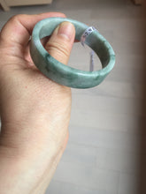 Load image into Gallery viewer, 52.8mm Certified type A 100% Natural green with green floating flowers Jadeite Jade square bangle PC36-0408