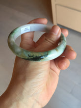 Load image into Gallery viewer, 60mm certificated Type A 100% Natural dark green/brown/purple/black Jadeite Jade bangle BG238-3280