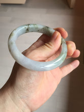 Load image into Gallery viewer, 57.5mm Certified Type A 100% Natural icy watery white purple black brown seaweeds and golden sand Jadeite Jade bangle H159-7064