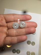 Load image into Gallery viewer, 12.5mm 100% Natural icy watery light green/yellow softy button donut dangling jadeite Jade earring group B207