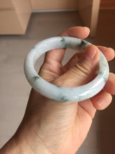 Load image into Gallery viewer, 56.8mm Certified Type A 100% Natural light purple white green with green floating flowers jadeite Jade bangle PB294-7301