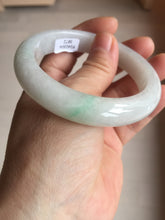 Load image into Gallery viewer, 56.6mm certified 100% natural Type A icy watery light green/white jadeite jade bangle BP52-3872