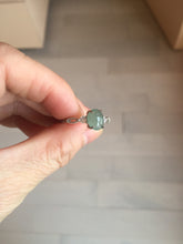 Load image into Gallery viewer, 100% natural type A icy watery green dark green four-prong jadeite jade ring group AA88