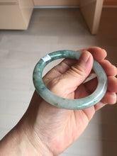 Load image into Gallery viewer, 54.6mm Certified Type A 100% Natural green white gray round cut jadeite Jade bangle BH236-0267