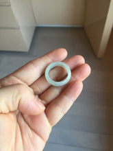 Load image into Gallery viewer, Size 6 1/2-9 100% natural type A white light green broad jadeite jade band ring PA253