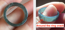 Load image into Gallery viewer, 16.9mm size 6 1/2 17.1mm 6 3/4 100% natural type A icy watery green/blue icy watery Guatemala jadeite jade band ring group BP81