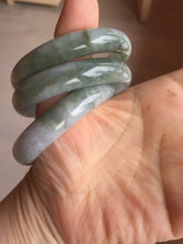 Load image into Gallery viewer, Certified Type A 100% Natural dark green white purple oval Jadeite bangle group PH37