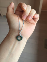 Load image into Gallery viewer, 100% Natural type A dark green/blue/gray/black heart Guatemala jadeite Jade pendant PH107 Add on item